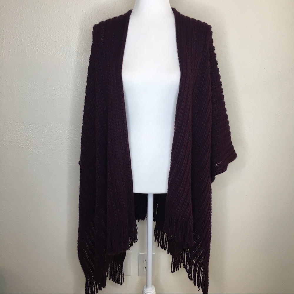Lane Bryant Ribbed Shawl in Purple OS
